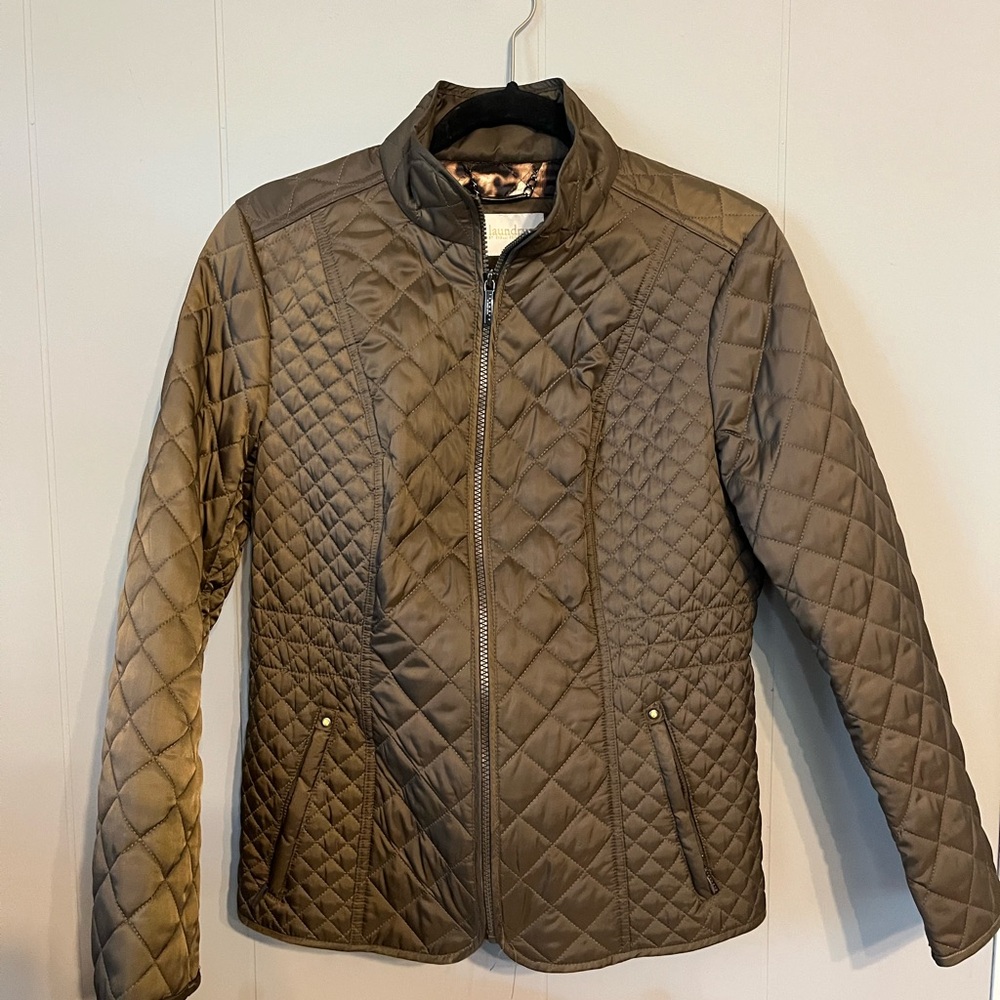 Laundry By Shelli Segal Quilted Tan Puffer Jacket